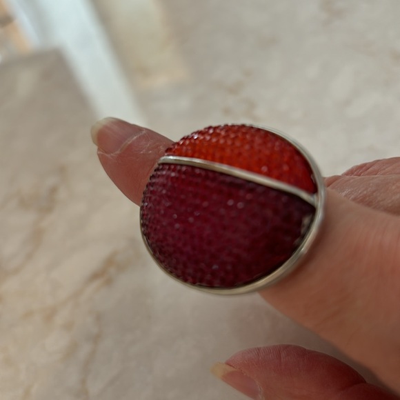Elastic silver red and purple ring - Picture 4 of 6